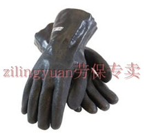 PVC fine sand grain coating non-slip waterproof oil resistant anti-chemical labor protection rubber gloves cotton wool inner lining