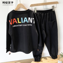 Boys suit autumn clothing trend sports clothes two-piece set of childrens leisure handsome children loose primary school boys