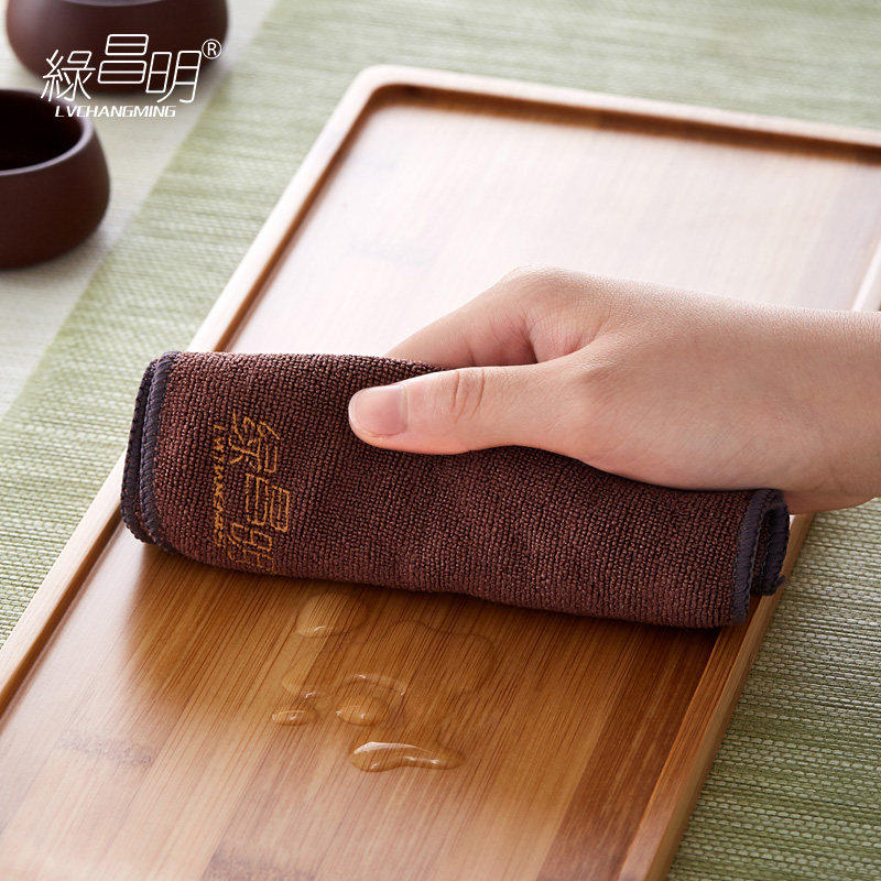 Green Changming tea towels tea cloth Absorbent Thickened Cotton Numb Zen tea tray Tea tray Tea mat Gongfu Tea with towel raising pot towel