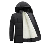 Áo khoác nam mùa đông cho nam áo khoác cotton chống mùa đông trung niên xuống đệm bông trung niên cộng với áo khoác cotton nhung dày