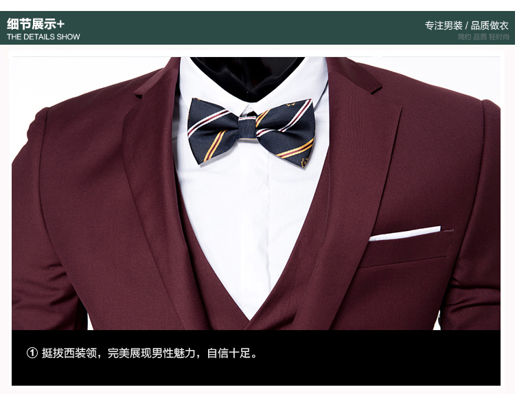 Bộ đồ công sở nam giới Bộ đồ kinh doanh nam Bộ đồ cưới vest nam cá tính