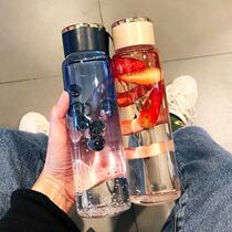 Couple water Cup summer glass ins high value pair cute portable cup summer tea cup best friend