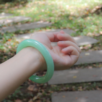 Xiaoliangzi jade natural A goods Myanmar jade waxy ice seed Ice seed Yang green round jade bracelet