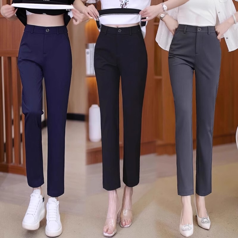 Professional Cigarette Pants for Women, 2026 Autumn New Fashion, Stylish Straight-Leg Pants, High-Waisted, Slimming, Cropped Slim-Fit Suit Pants
