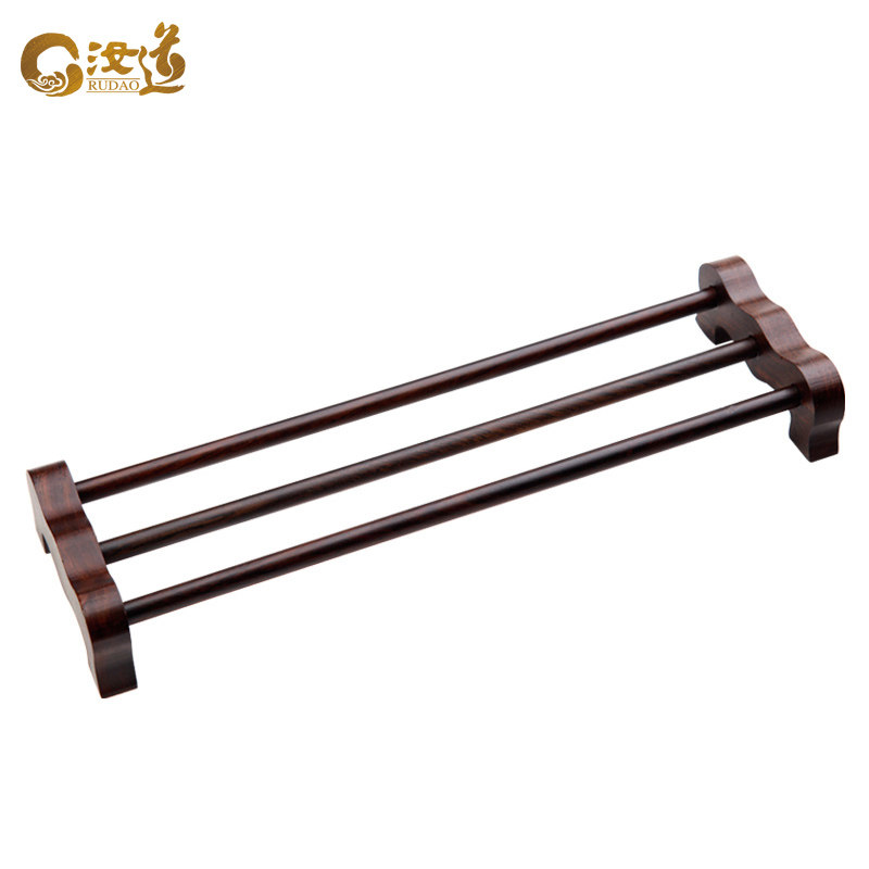 Tea ceremony accessories Ebony cold cup holder Kung Fu tea set solid wood Chinese tea tray shelf cup holder Tea cup drainage rack