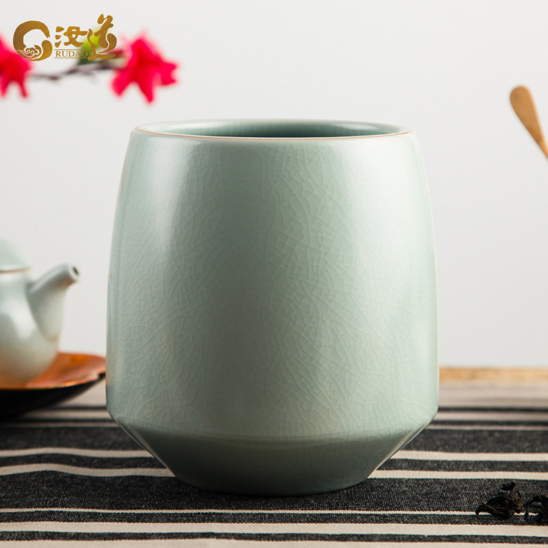 Ru Kiln Jianshui Japanese Tea Ceremony Ceramic Flower Arrangement Flower Pot Washing Water Yu Ru Dao Ru Porcelain Tea Washing Dry Tea Set Accessories