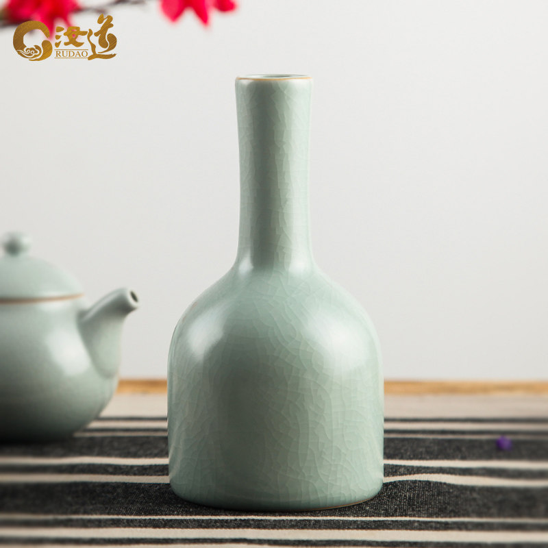 Tea Ceremony Floral Ru Kiln Flowers Inserts Ceramic Ru Porcelain Net Bottle Floral Road Home Swing Accessories Rudau Water Purification for Buddhist Guanyin vase