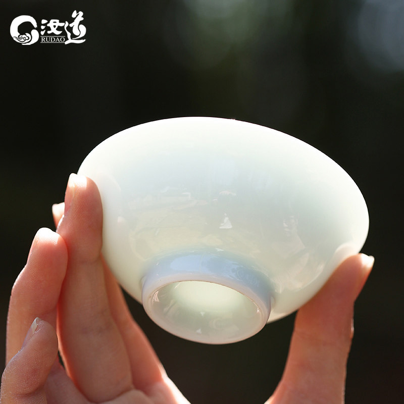 Large Number Tea Cup White Porcelain Movie Green Master's Cup Ceramic Gong Fu Tea With Tea Drinking Cup Defied Green White Tea With Wide Opening Single Cup