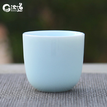 Shadow Green large tea cup ceramic personal Master Cup green and white glaze tea set tea tea cup tea single cup straight Cup