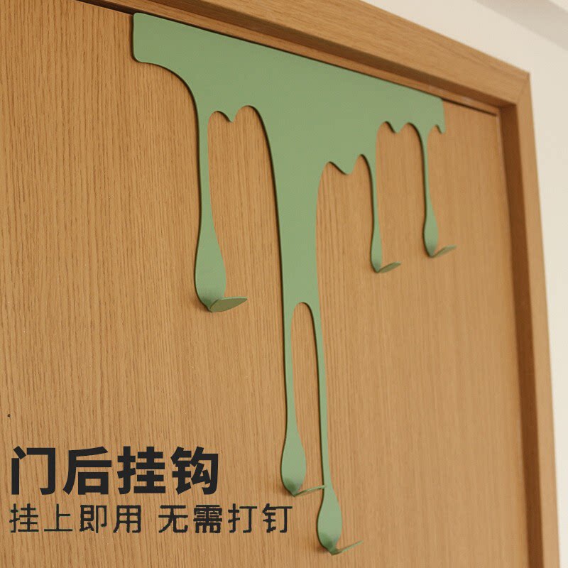 Behind the door hook in the door to the door mask creative hook keyhook to the household hanging hanging rack, free of punch shelf behind the door