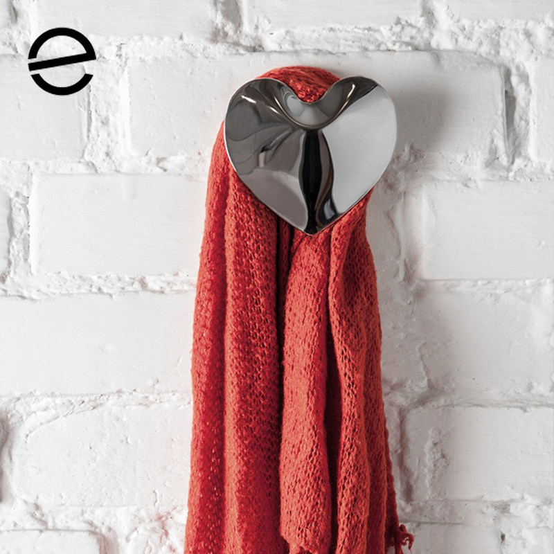 Stainless steel door coat hook wall decoration hook door entrance porch creative fitting room free perforated clothes hook