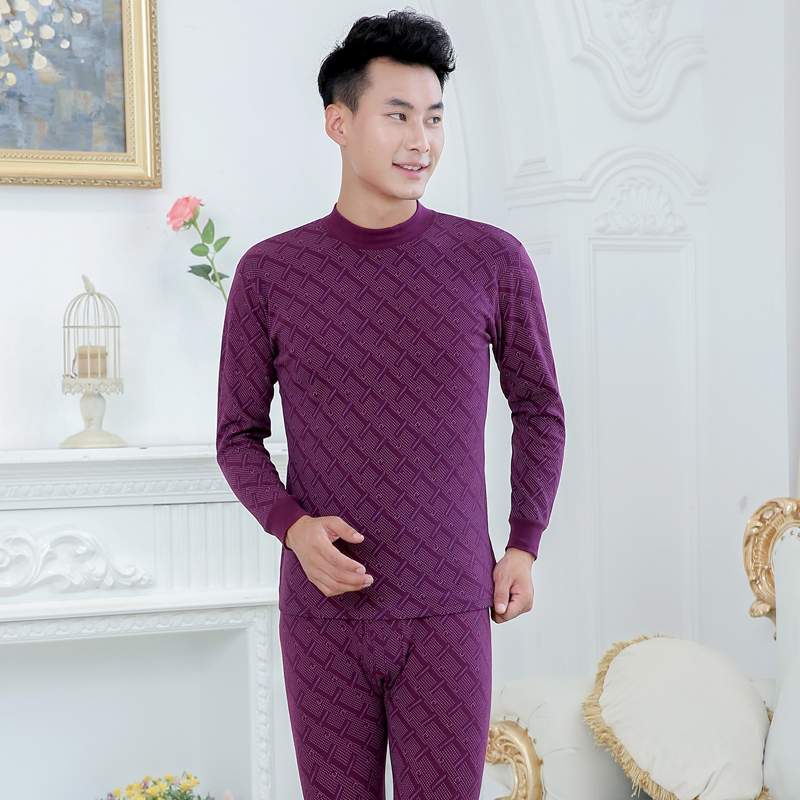 Mens bông ấm đồ lót trong quần mùa thu cao cổ thiết cotton trung niên áo len áo len bông mảnh bông cotton mỏng.