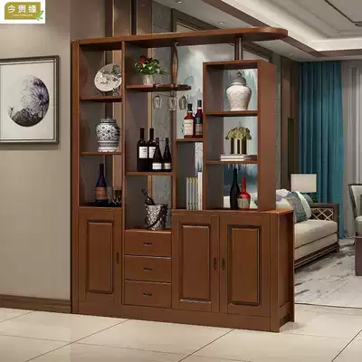 Solid Wood simple modern Chinese Hall Cabinet wine cabinet 1 6 m partition porch cabinet shoe cabinet Hall double-sided screen Cabinet