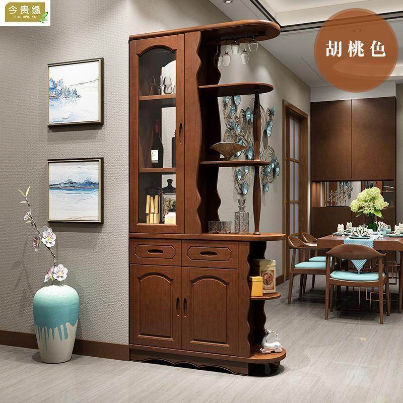 Solid wood hall cabinet, simple and modern Chinese style double-sided screen partition living room shoe cabinet 1 meter wine cabinet entrance sideboard