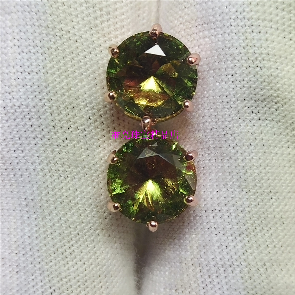 トルコ産スルタナイト、変色珪藻土、925スターリングシルバースタッドピアス、ローズゴールドピアス、ロシア産パープルゴールドピアス