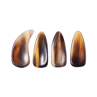 Guzheng Horn Nails Professional Performance Grade for Children and Adults, Grooved Artificial Nails, Natural Horn Double-Sided Arc Remote Finger Tool