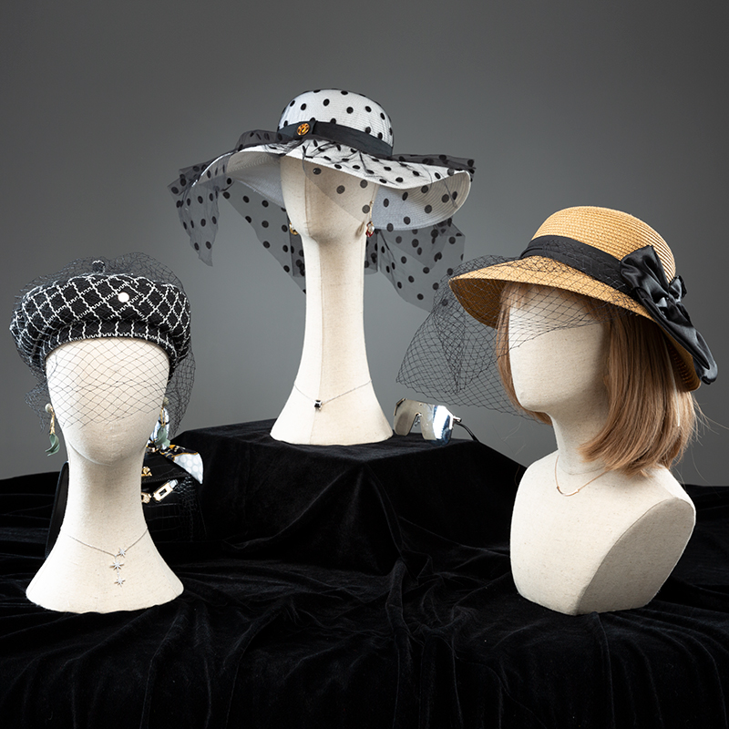 Human head model hat show shelf for male and female human head model dummy head decoration scarf wig display prop bag of human head model type frame