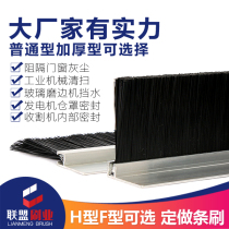 Promotion h-type aluminum alloy strip brush cabinet dust brush Industrial door brush machine bed water brush door bottom sealing strip
