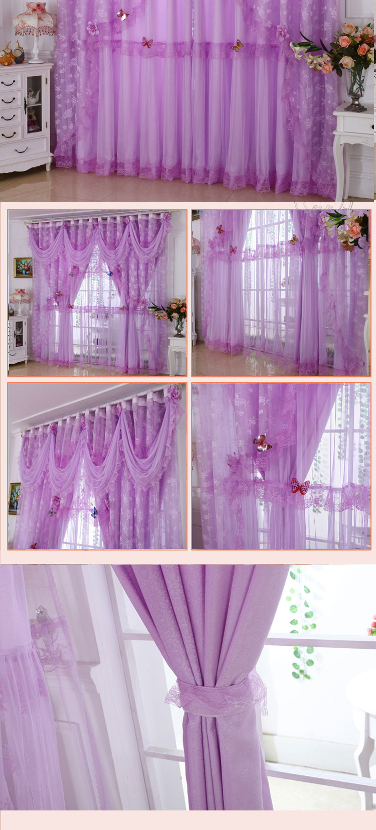 Tùy chỉnh ren hoàn thành cung cấp đặc biệt nhỏ cô gái tươi công chúa phòng ngủ phòng khách đám cưới màn cửa màu be - Phụ kiện rèm cửa bán khung rèm cửa sổ