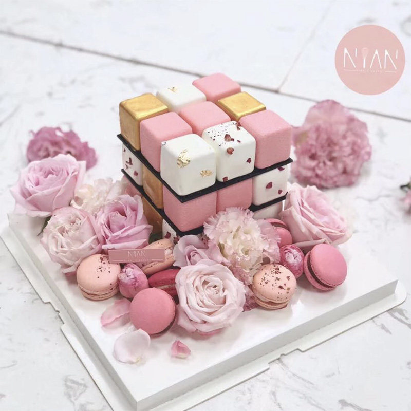 15 Lions square magic square mousse cake silica gel mould Fab-style small dessert jelly pudding baking tool