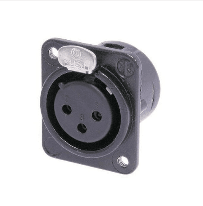 Black Gold Triple Core Cannon Parent Socket Full Balance XLR Panel Wall Socket Skewer Head Connector