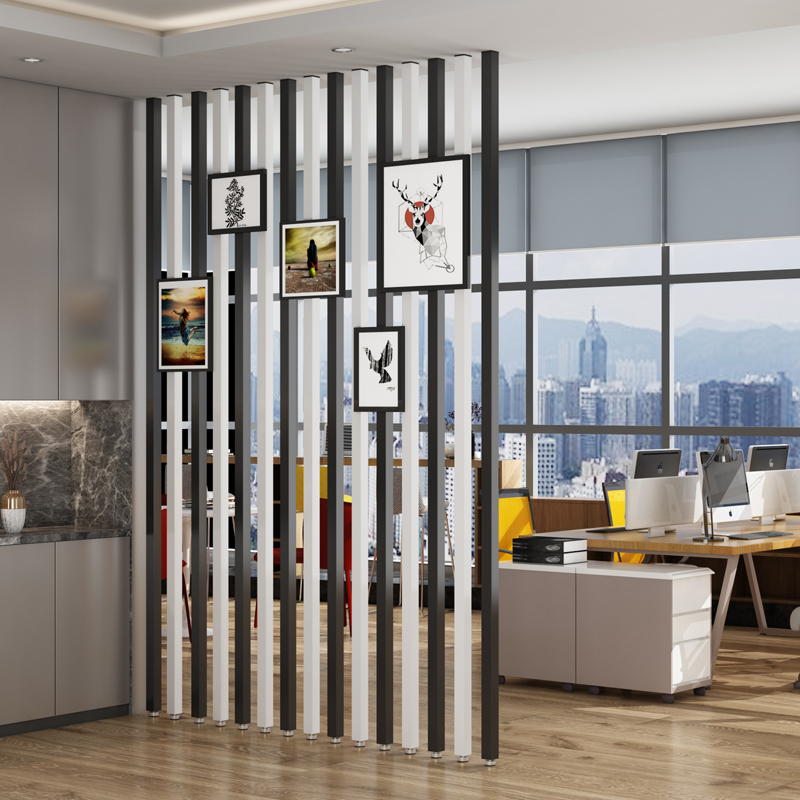 Nordic Screen Partition Living Room Minimalist Modern Iron Art Upright Post Subgenguan Entrance Free Stiletto Vertical Striped Dining Hall Decoration