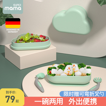 Baby tableware infant silicone training eating fork spoon dinner plate set childrens special supplementary sucker cloud Bowl