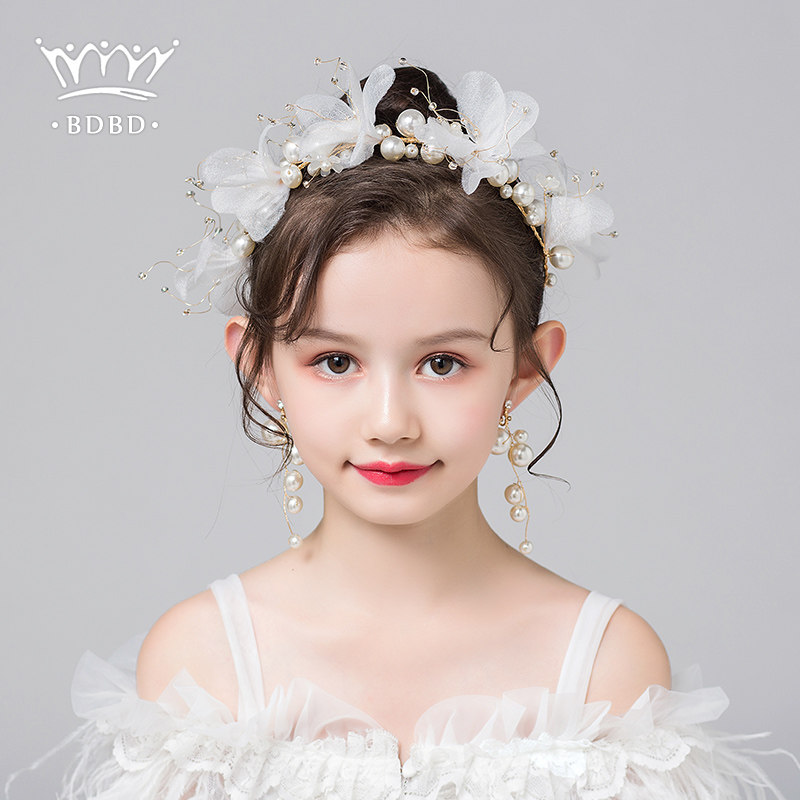 Child Flower Crown Ornaments Girl Flowers Ring Head Decoration Little Girl Flowers Princess Sen Female Ensemble Korea Flower Fairy Hair Accessories