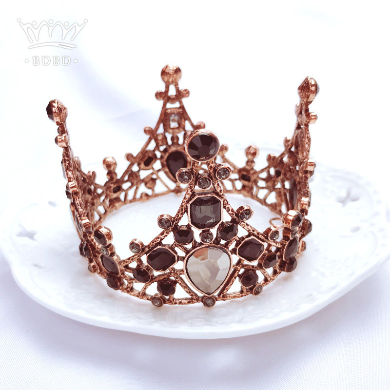 Children's Crown Tiara Princess Hair Accessories Retro Queen Frozen Crown Girl Birthday Show Hair Hoop Crown