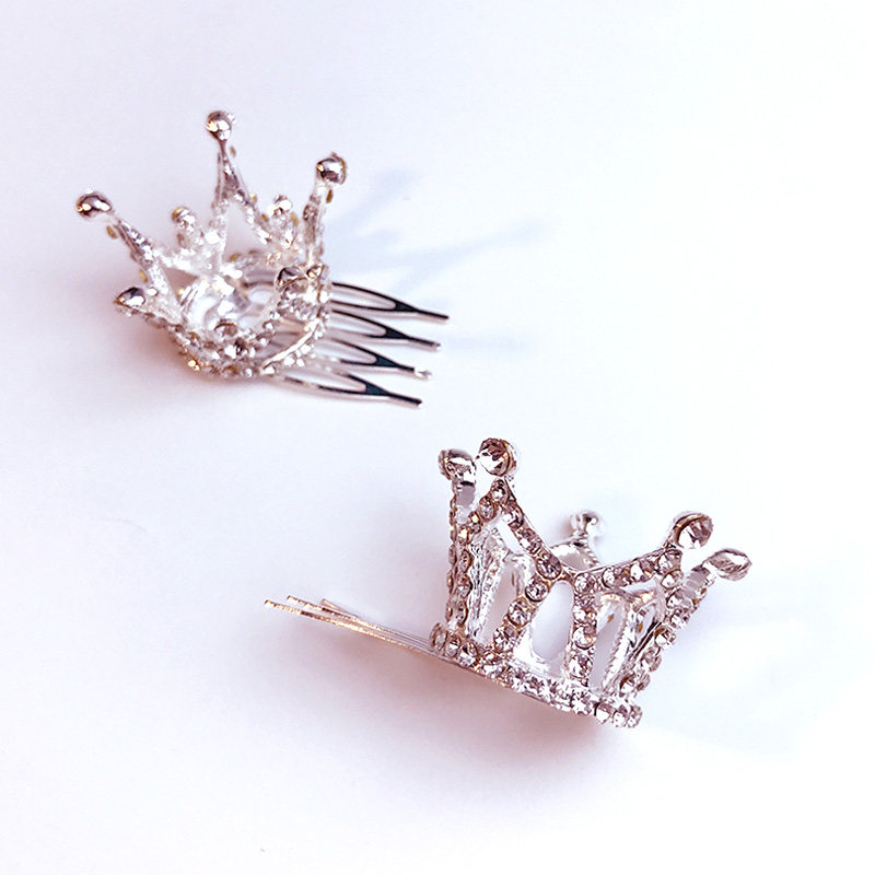 Children's Head Accessories Girl Crown Hair Accessories Princess Little Crown Show Ornaments Birthday Hair Clip Girl Hair Stirrup Accessories