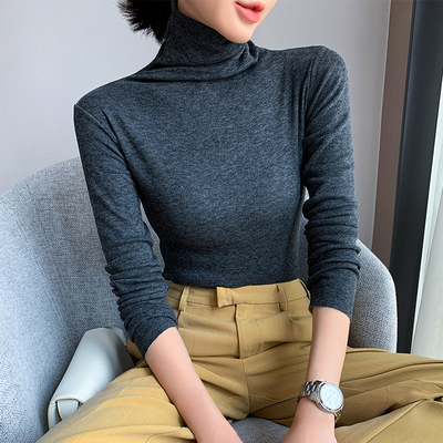 半高领阳离子德绒自发热打底衫