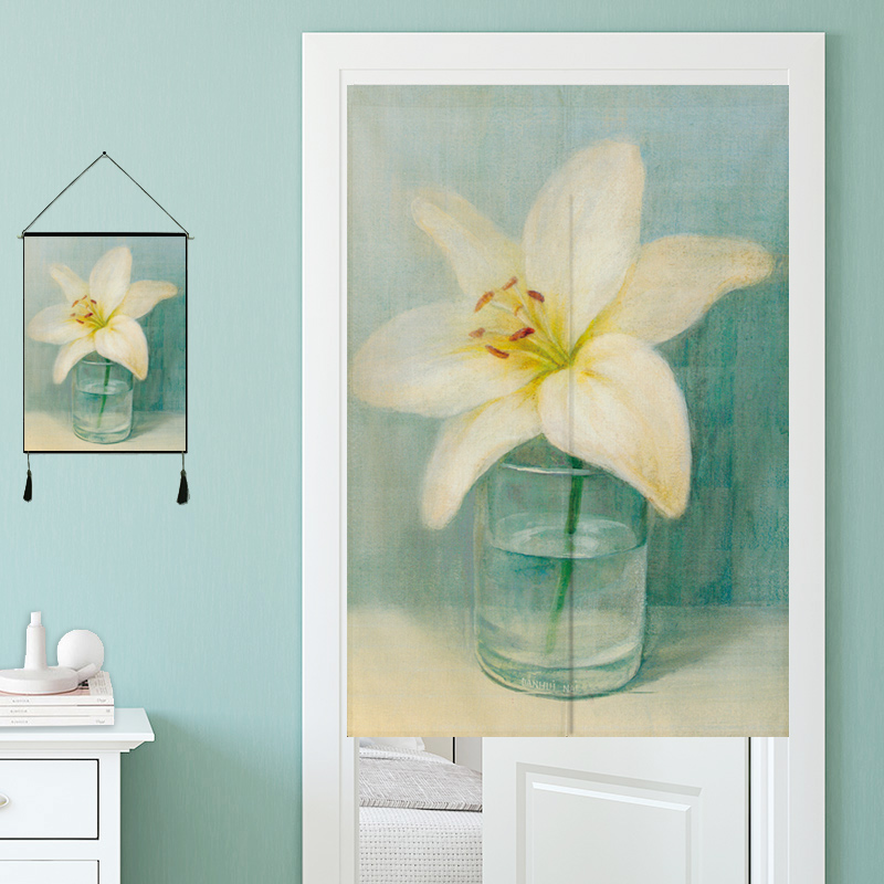 Bedroom Door Curtain Custom Partition Window Kitchen Door Curtain Bathroom Blinds WIND VIEW PAINTING KITCHEN SMALL WINDOW DOOR CURTAIN THICKENING HAND-PAINTED FLOWERS