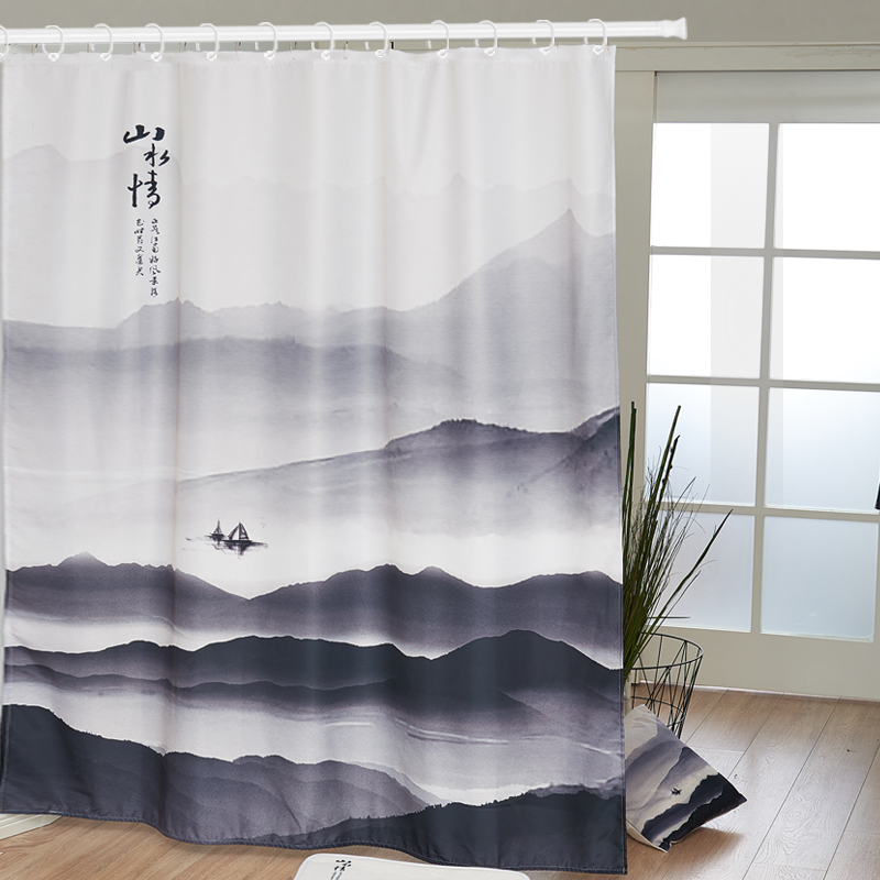 BATH CURTAIN SUIT FREE FROM STILETTO BATHROOMS WATERPROOF BATH CURTAIN WATERPROOF FABRIC BLINDS SHADE SIMPLE CURTAIN LANDSCAPE WATERPROOF HANGING CURTAIN