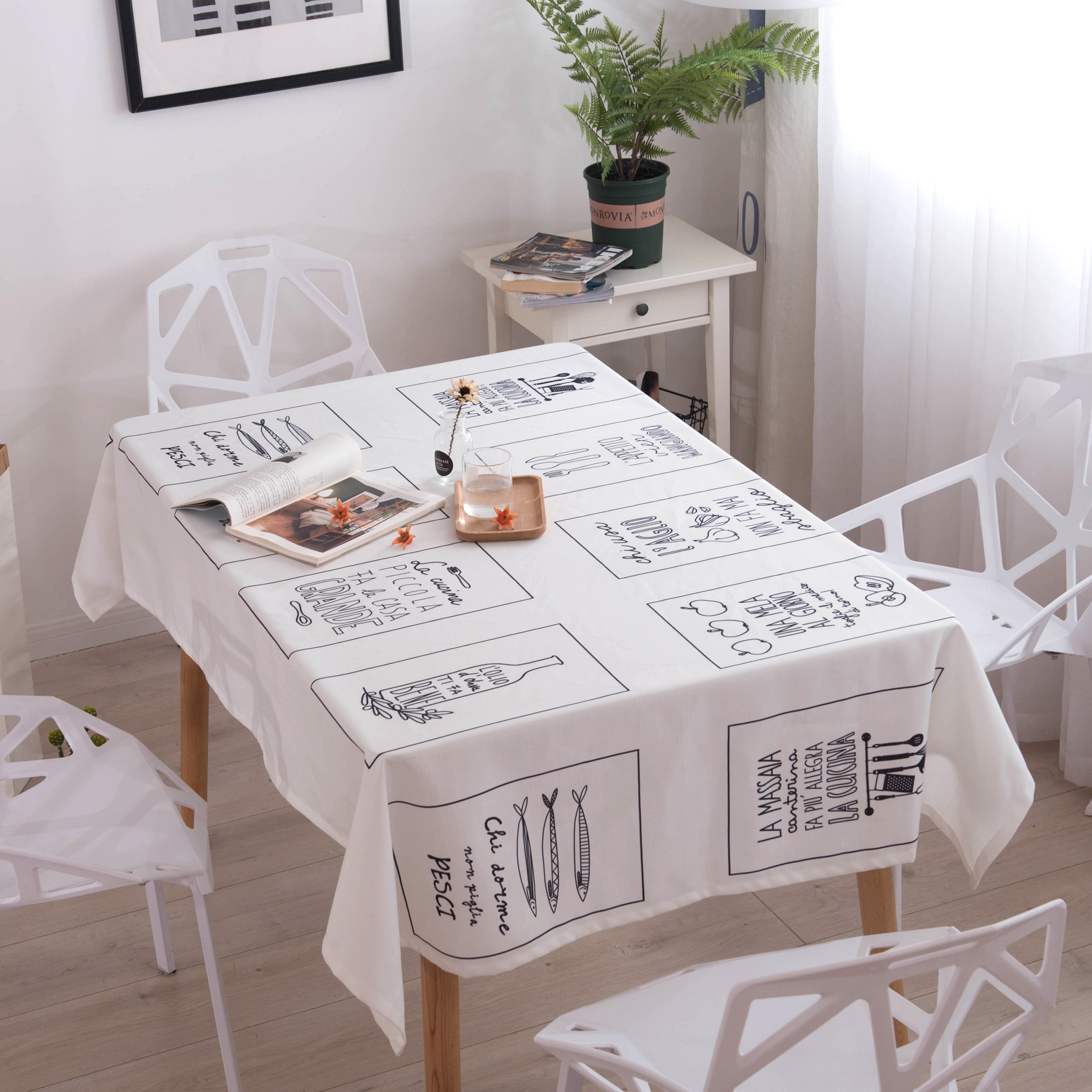 Table cloth waterproof oil-proof and anti-scalding Nordic style tea table cloth Dining Hall Cloth High Quality Bon Deer Home