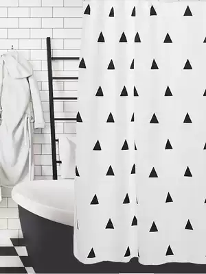 Shower curtain waterproof and mildew proof Japan simple shower curtain waterproof and mildew proof dressing room bathroom shower curtain triangle hanging curtain