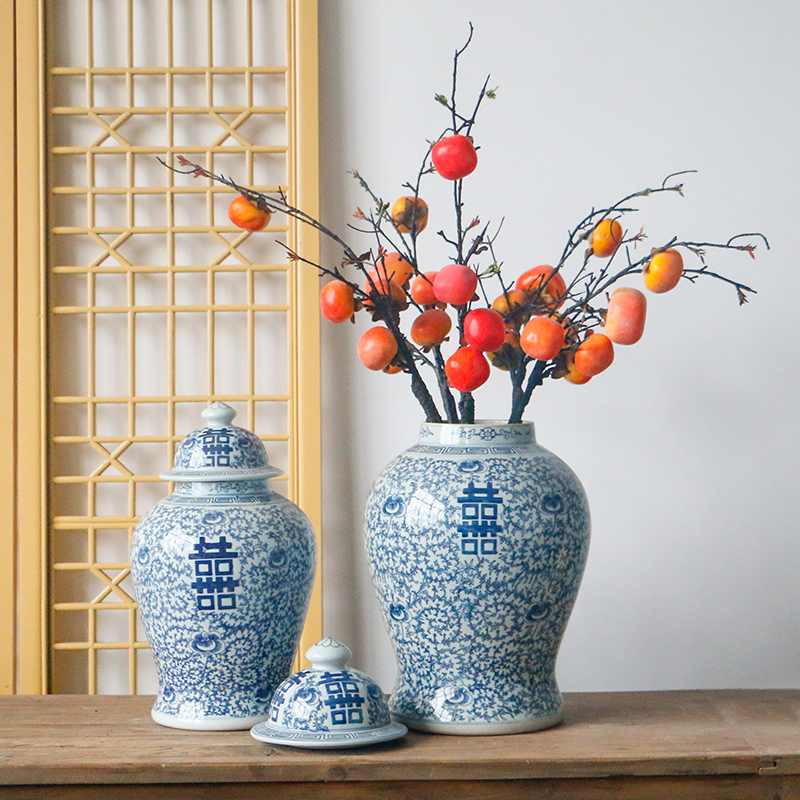 Chinese antique ceramics general happy character canister to storage tank home sitting room porch ark adornment ornament
