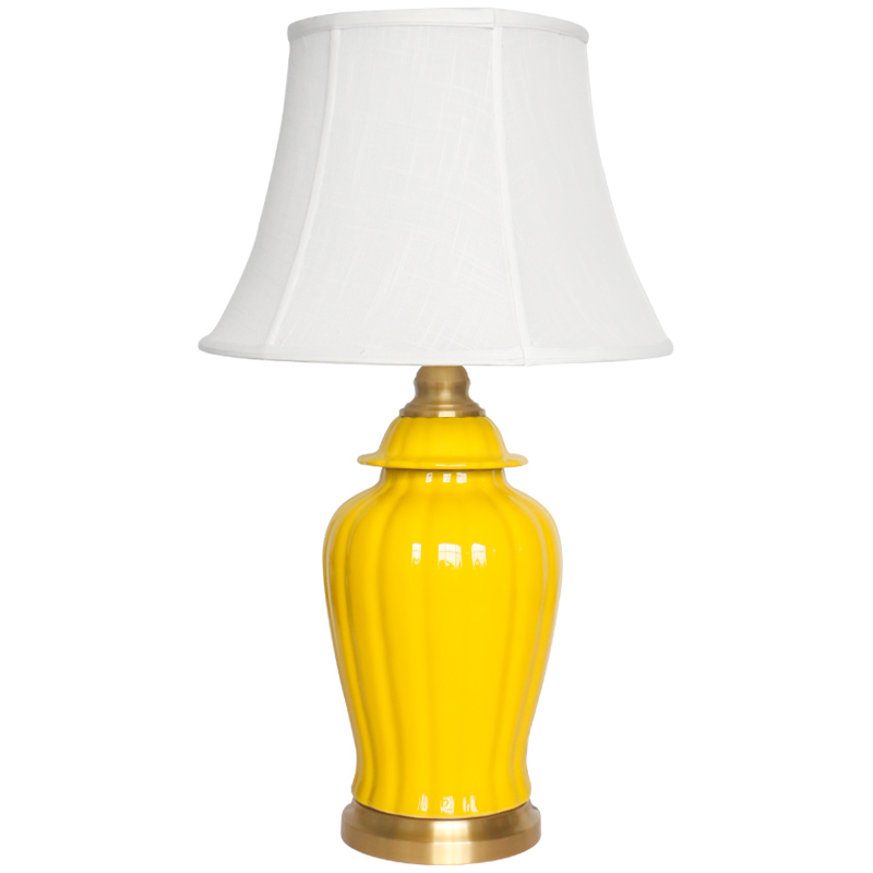 The General creative yellow pumpkin jar ceramic desk lamp of new Chinese style hotel sitting room adornment lamps and lanterns of bedroom the head of a bed is placed
