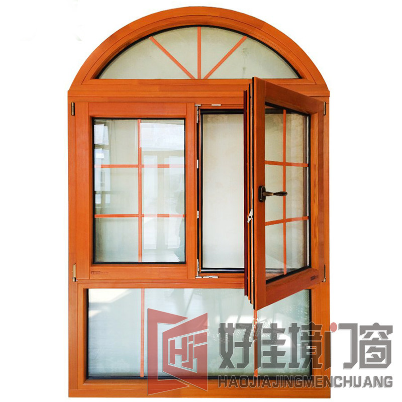 Hangzhou aluminum-clad wooden doors and windows manufacturer direct sales villa garden sun room soundproof seal balcony broken bridge aluminum window custom 