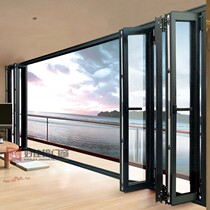 Broken Bridge Aluminum Alloy Heavy Folding Door Balcony Living Room Indoor Partition Broken Door Garage Car Wash shop Shops Sliding Doors