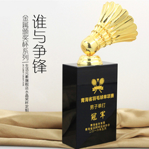  Crystal trophy custom creative metal medal trophy custom sports competition sports prize memorial free lettering