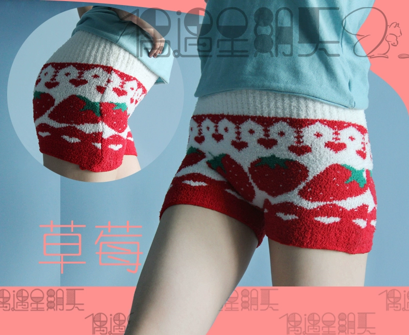 Mùa thu và mùa đông quần legging hoạt hình mềm mại của Nhật Bản quần short dễ thương của Nhật Bản và Hàn Quốc eo cao mặc dày ấm áp ấm bụng ấm