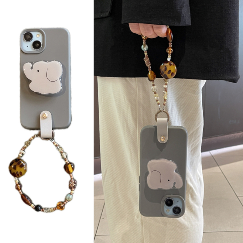 Girls' High-End Gray Cute Little Elephant Stand Leopard Print Hanging Chain Suitable for Apple 16 Mobile Phone Case iPhone 15 Pro Max Soft 14/13 New Style 12 New Style 11 Girls' High-End Gray Cute Little Elephant Stand Leopard Print Hanging Chain Suitable for Apple 16 Mobile Phone Case iPhone 15 Pro Max Soft 14/13 New Style 12 New Style 11