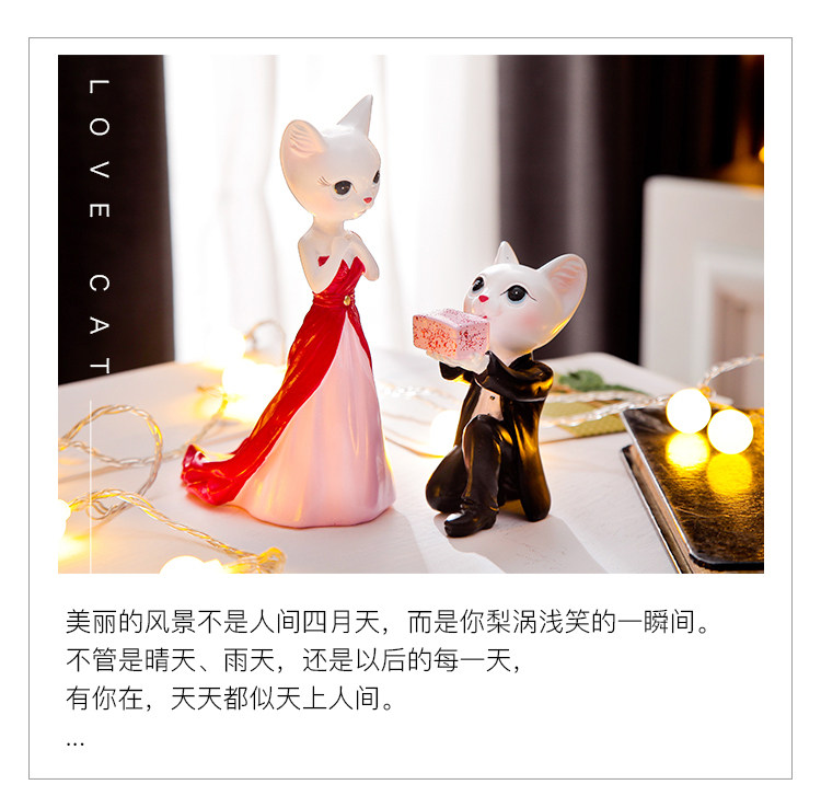 Cartoon Cat Lovers In Northern Europe Set Up A Pair Of Creative Cute Rooms Wedding Gifts Home Deco Sculpture Crafts Statue Home Figurines Miniatures Aliexpress