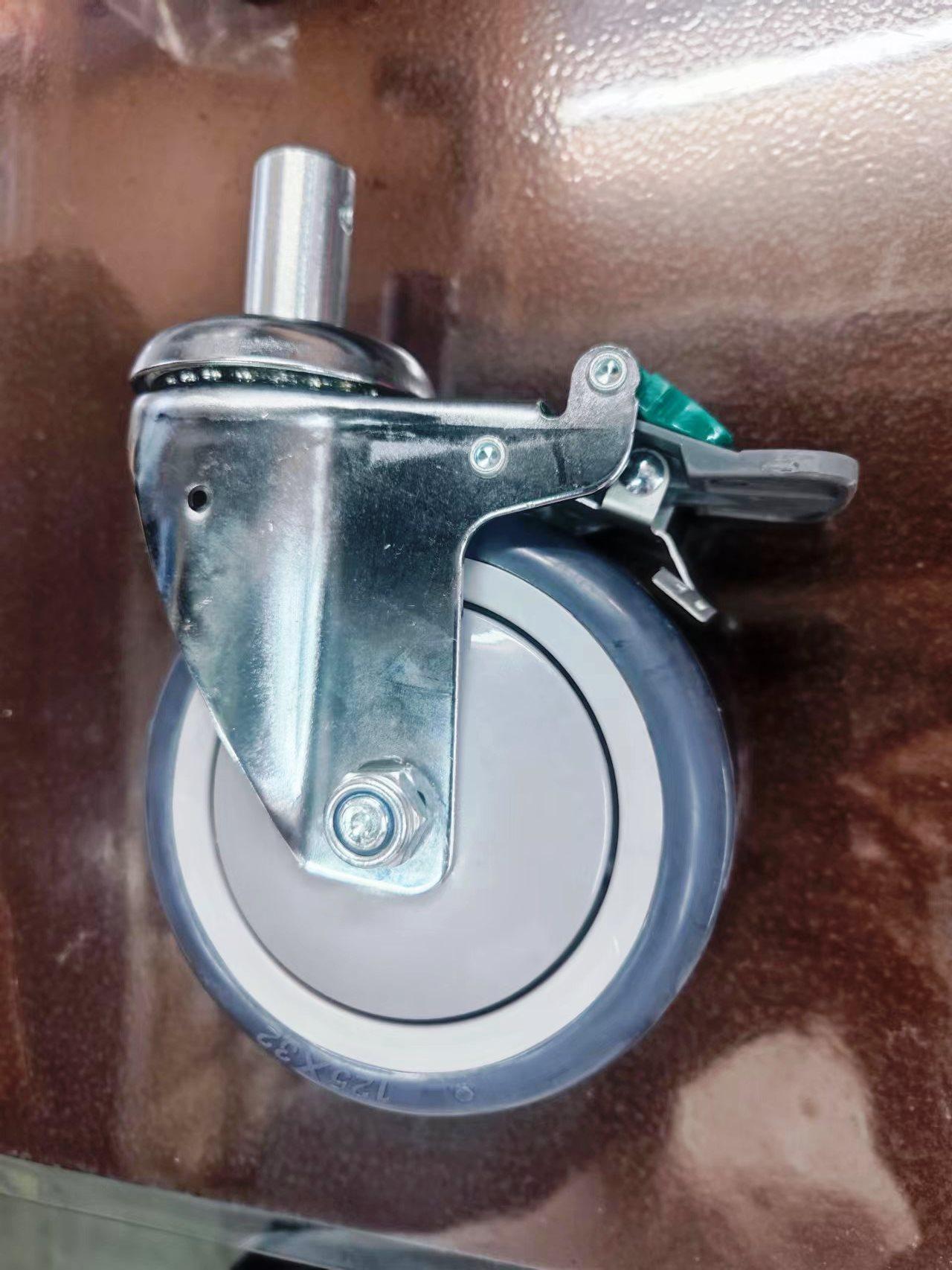 Zhongguan Caster 5 Inch Medical Bed Stretcher Car Ambulance Mute Wheels 22 Insert Rod Universal Wheels With Brakes