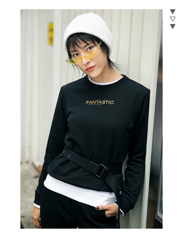 Áo len nữ cổ lọ Anta 2018 In thời trang mới Áo thun nữ thể thao Top 96838703 áo hoodie nữ