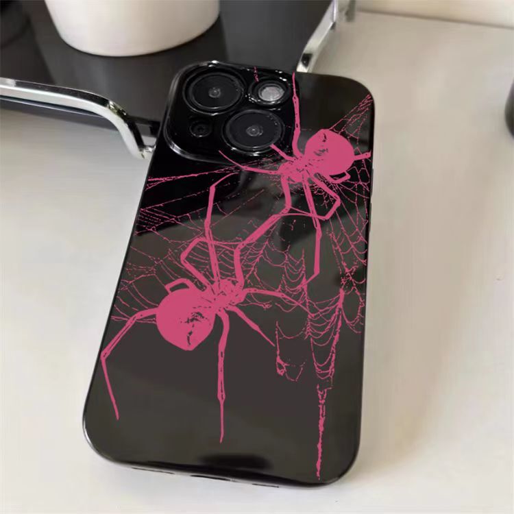 Dark Pink Spider Case Suitable for Apple 6/7/8 Plus Straight Edge Phone Case iPhone 11 /12/13/14/15 Pro Max Glossy Black XS Max Anti-Drop Personalized Xr Protective Case 15 Plus Dark Style Dark Pink Spider Case Suitable for Apple 6/7/8 Plus Straight Edge Phone Case iPhone 11 /12/13/14/15 Pro Max Glossy Black XS Max Anti-Drop Personalized Xr Protective Case 15 Plus Dark Style