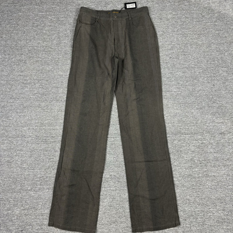 Foreign Trade Men's Pure Cotton Straight Striped Trousers Business Casual Pants