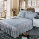Váy ngủ bằng vải bông châu Âu màu tinh khiết ren nhung dày chống trượt trải giường 1.8m2.0M cơm phủ bụi phủ giường - Váy Petti drap giường có viền