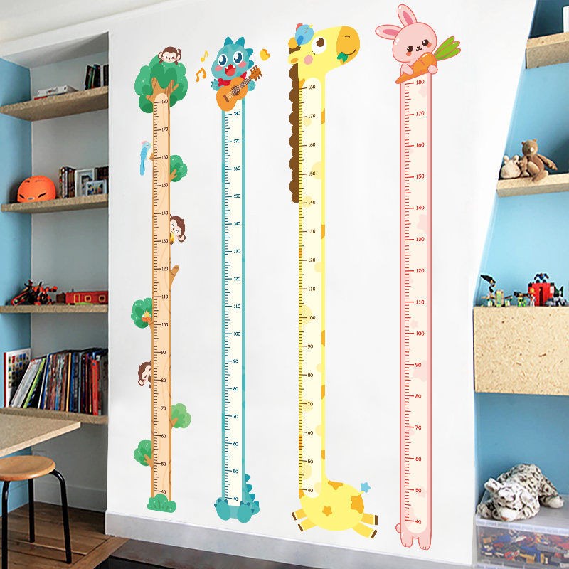 Cartoon measuring height sticker children's wall decoration painting baby measuring height wall sticker ruler room wallpaper self-adhesive