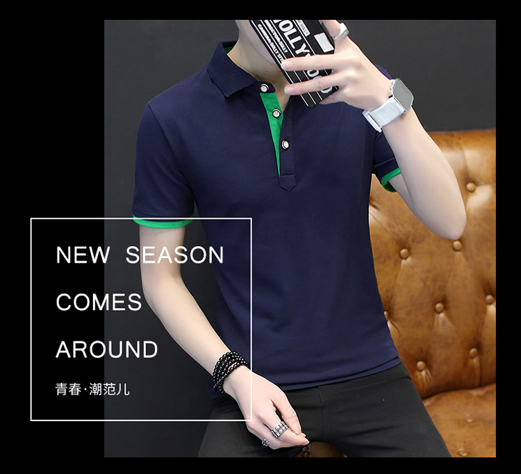 Fugui Bird Mùa Hè POLO Áo Sơ Mi Ngắn Tay Áo T-Shirt Slim thanh niên Ngắn Tay Áo T-Shirt Nam Kích Thước Lớn Nửa Tay Áo Quần Áo của Nam Giới mặc